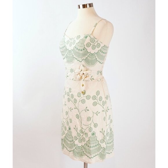 Tropical Floral Shell Sundress Seafoam Green Ivory - Medium - Picture 2 of 7